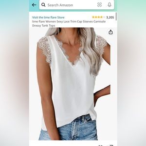 Amazon women white tshirt lace sleeve